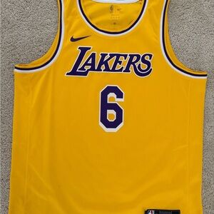 Nike Los Angeles Lakers #6 LeBron James Yellow Basketball Jersey